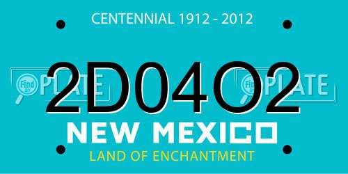 2D04O2 New Mexico License Plate