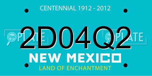 2D04Q2 New Mexico License Plate