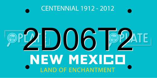 2D06T2 New Mexico License Plate