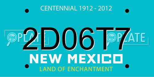 2D06T7 New Mexico License Plate