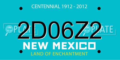 2D06Z2 New Mexico License Plate