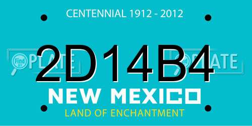 2D14B4 New Mexico License Plate