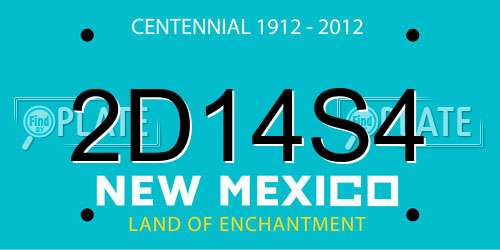 2D14S4 New Mexico License Plate