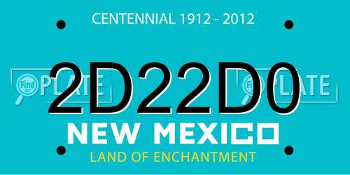 2D22D0 New Mexico License Plate