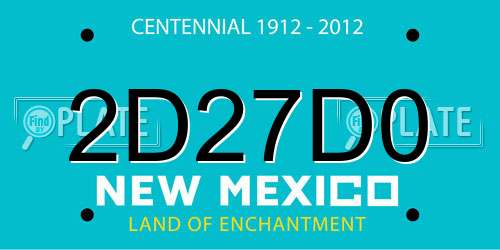 2D27D0 New Mexico License Plate