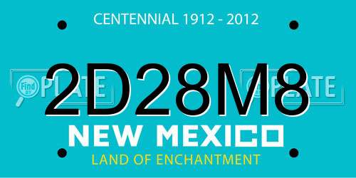 2D28M8 New Mexico License Plate