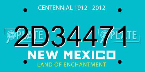 2D34471 New Mexico License Plate