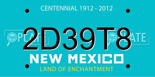 2D39T8 New Mexico License Plate