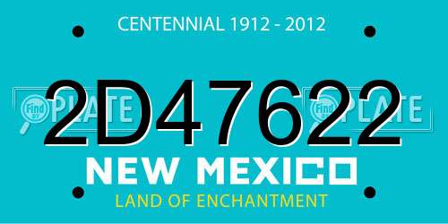 2D47622 New Mexico License Plate