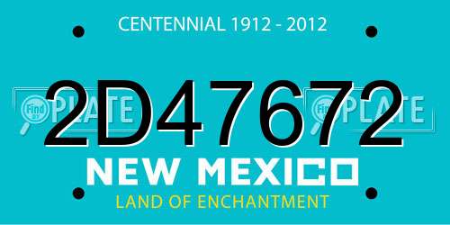 2D47672 New Mexico License Plate