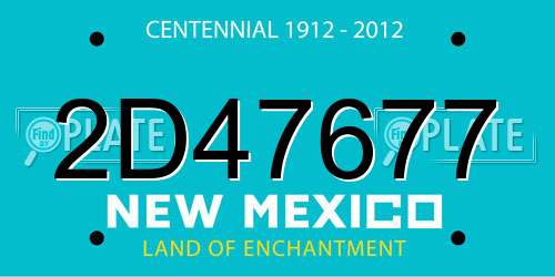 2D47677 New Mexico License Plate