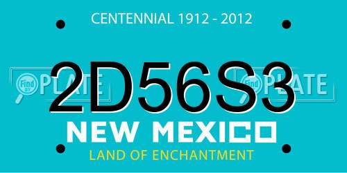 2D56S3 New Mexico License Plate