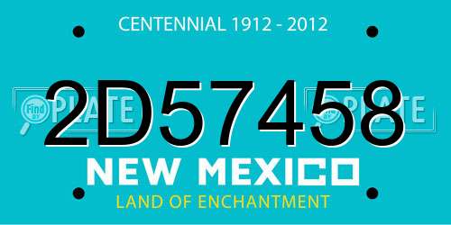 2D57458 New Mexico License Plate