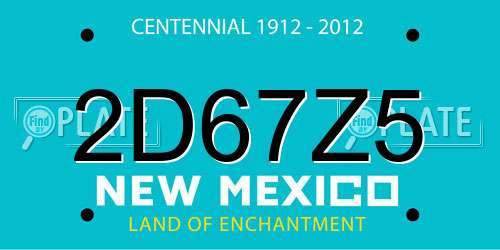2D67Z5 New Mexico License Plate
