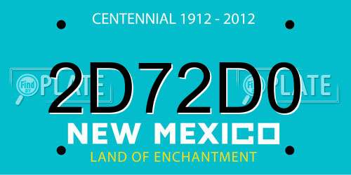 2D72D0 New Mexico License Plate