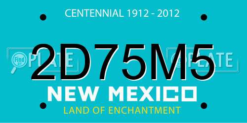 2D75M5 New Mexico License Plate