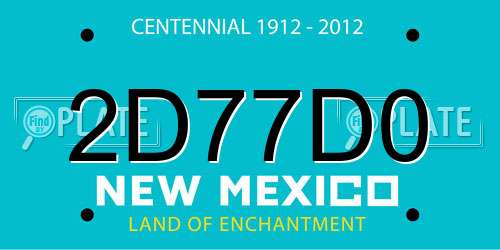 2D77D0 New Mexico License Plate