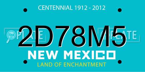 2D78M5 New Mexico License Plate