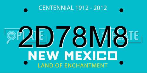 2D78M8 New Mexico License Plate