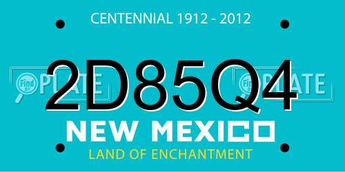 2D85Q4 New Mexico License Plate