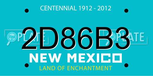 2D86B3 New Mexico License Plate
