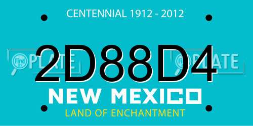 2D88D4 New Mexico License Plate