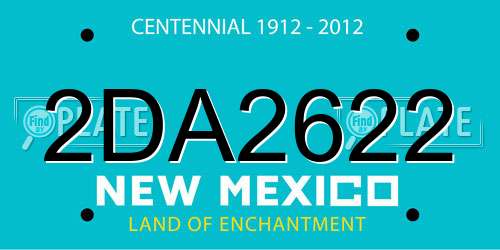 2DA2622 New Mexico License Plate