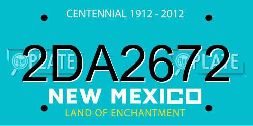 2DA2672 New Mexico License Plate