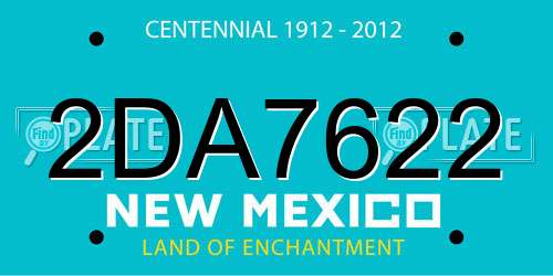 2DA7622 New Mexico License Plate