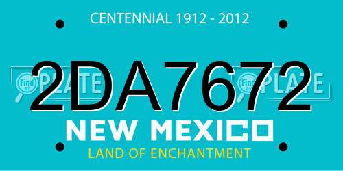 2DA7672 New Mexico License Plate