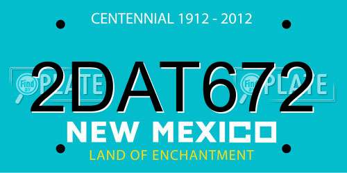 2DAT672 New Mexico License Plate