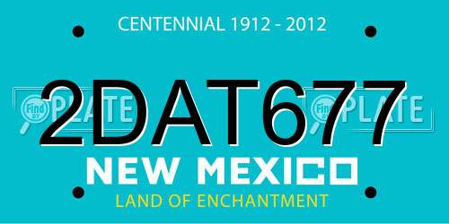 2DAT677 New Mexico License Plate