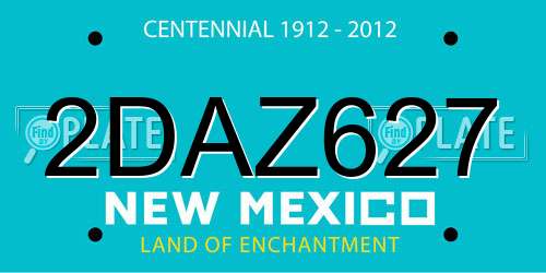2DAZ627 New Mexico License Plate