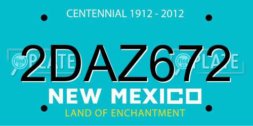 2DAZ672 New Mexico License Plate