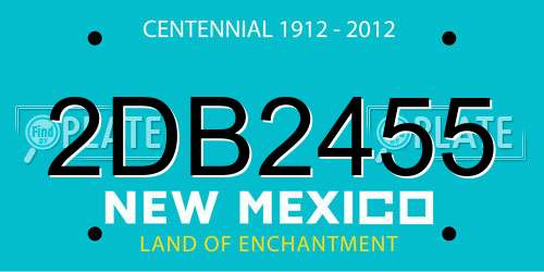 2DB2455 New Mexico License Plate