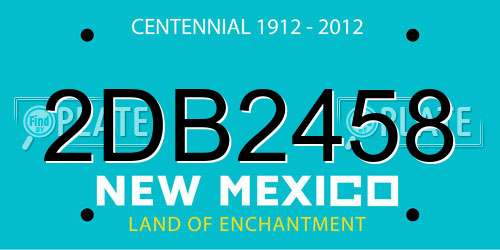 2DB2458 New Mexico License Plate