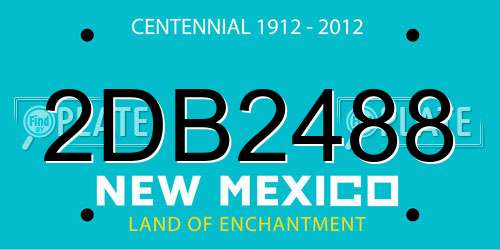 2DB2488 New Mexico License Plate