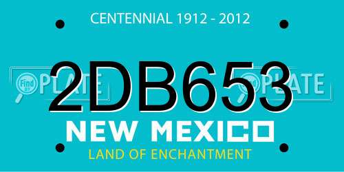 2DB653 New Mexico License Plate