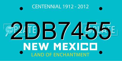 2DB7455 New Mexico License Plate