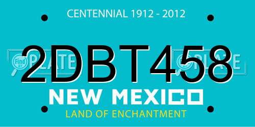 2DBT458 New Mexico License Plate