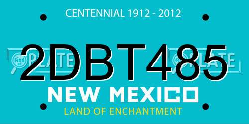 2DBT485 New Mexico License Plate