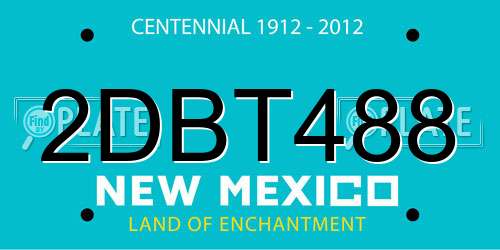 2DBT488 New Mexico License Plate