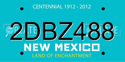 2DBZ488 New Mexico License Plate