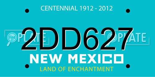 2DD627 New Mexico License Plate