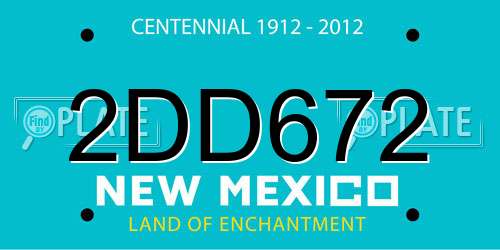 2DD672 New Mexico License Plate
