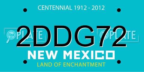 2DDG72 New Mexico License Plate