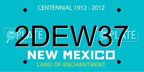 2DEW37 New Mexico License Plate