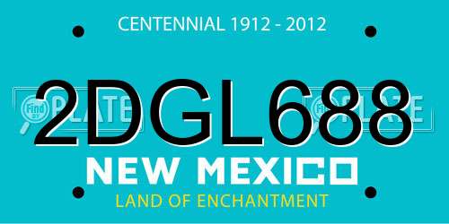 2DGL688 New Mexico License Plate