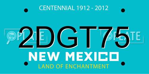 2DGT75 New Mexico License Plate