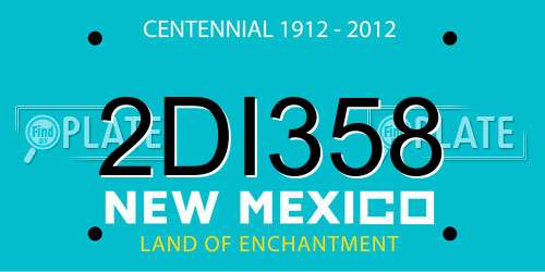 2DI358 New Mexico License Plate